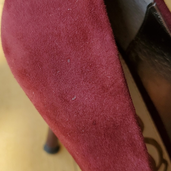 Sam Edelman Burgandy Suede Heels Sz 6M - Picture 4 of 5